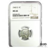 1943-S Wheat Cent NGC MS66