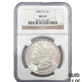 1883-CC Morgan Silver Dollar NGC MS63