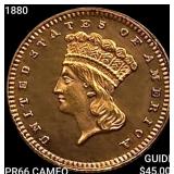 1880 Rare Gold Dollar GEM PROOF CAM