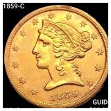 1859-C $5 Gold Half Eagle UNCIRCULATED