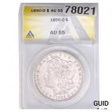 1890-O Morgan Silver Dollar ANACS AU55