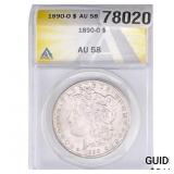 1890-O Morgan Silver Dollar ANACS AU58