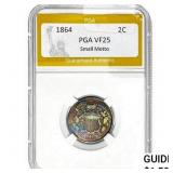 1864 Two Cent Piece PGA VF25 Small Motto