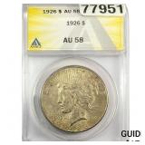 1926 Silver Peace Dollar ANACS AU58