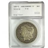 1902-O Morgan Silver Dollar SEGS F12 Micro O
