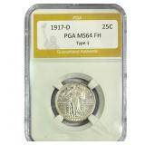 1917-D Standing Liberty Quarter PGA MS64 FH Type 1