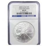 2008 Silver Eagle NGC MS69