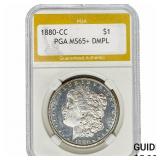 1800-CC Morgan Silver Dollar PGA MS65+ DMPL