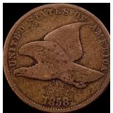 1858 Copper-Nickel Flying Eagle Cent LIGHTLY CIRCU