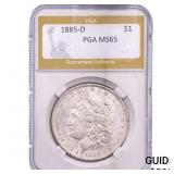 1885-O Morgan Silver Dollar PGA MS65