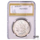 1878 8TF Morgan Silver Dollar PGA MS65