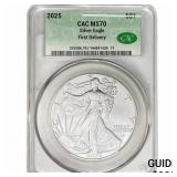 2025 Silver Eagle CAC MS70 First Delivery