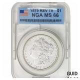 1879 Rev. 79 Morgan Silver Dollar NGA MS66
