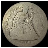 1860-O Seated Liberty Silver Half Dollar NICELY C