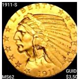 1911-S $5 Gold Half Eagle UNCIRCULATED