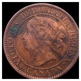 1858 Canada Large Cent Victoria NEARLY UNCIRCULATE