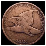 1858 Copper-Nickel Flying Eagle Cent LIGHTLY CIRCU