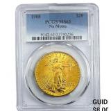 1908 $20 Gold Double Eagle PCGS MS63 No Motto