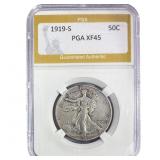 1919-S Walking Liberty Half Dollar PGA XF45