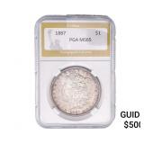 1887 Morgan Silver Dollar PGA MS65
