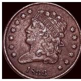 1833 Copper Half Cent LIGHTLY CIRCULATED