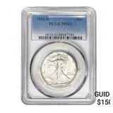 1943-D Walking Liberty Half Dollar PCGS MS62