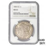 1884-CC Morgan Silver Dollar NGC MS61