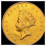 1855 Gold $1 Indian Princess Type 2 CLOSELY  UNCI