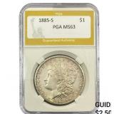 1885-S Morgan Silver Dollar PGA MS63