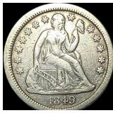 1849 Seated Liberty Dime NEARLY UNCIRCULATED