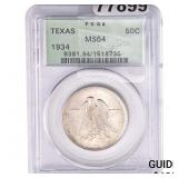 1934 Texas Half Dollar PCGS MS64