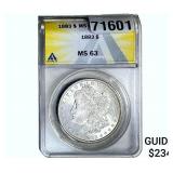 1883 Morgan Silver Dollar ANACS MS63
