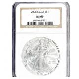 2006 Silver Eagle NGC MS69