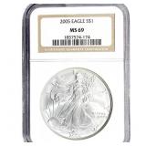 2005 Silver Eagle NGC MS69
