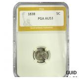 1838 Seated Liberty Half Dime PGA AU53