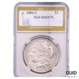 1881-S Morgan Silver Dollar PGA MS64 PL