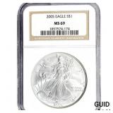 2005 Silver Eagle NGC MS69