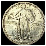 1917-D Type 1 Standing Liberty Quarter NEARLY  UN