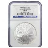 2008 Silver Eagle NGC MS69