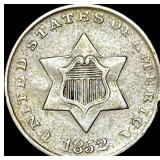 1852 Silver Three-Cent Piece CLOSELY UNCIRCULATED