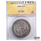1880-CC Morgan Silver Dollar ANACS VF20
