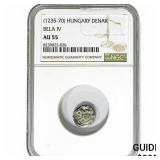 [1235-70] Hungary Denar Bela IV NGC AU55