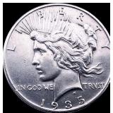 1935 Silver Peace Dollar CLOSELY UNCIRCULATED