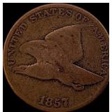 1857 Copper-Nickel Flying Eagle Cent LIGHTLY CIRCU