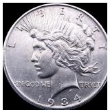 1934 Silver Peace Dollar CLOSELY UNCIRCULATED