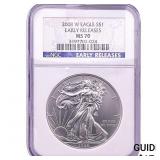 2008 Silver Eagle NGC MS70