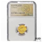 Byzantine Phocas, AD 602-610 Gold Tremissis NGC