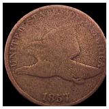 1857 Copper-Nickel Flying Eagle Cent LIGHTLY CIRCU