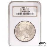 1922 Silver Peace Dollar NGC MS64