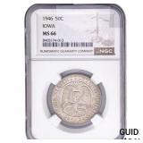 1946 Iowa Half Dollar NGC MS66